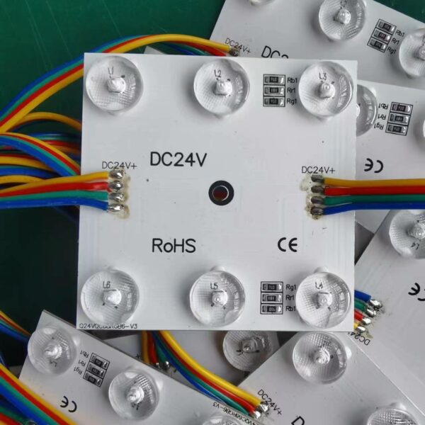 24V RGB LED Square Module with Lens for Stretch Ceiling Lighting Box (1)
